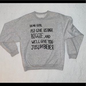 Notorious B.I.G. Justin Beiber sweatshirt